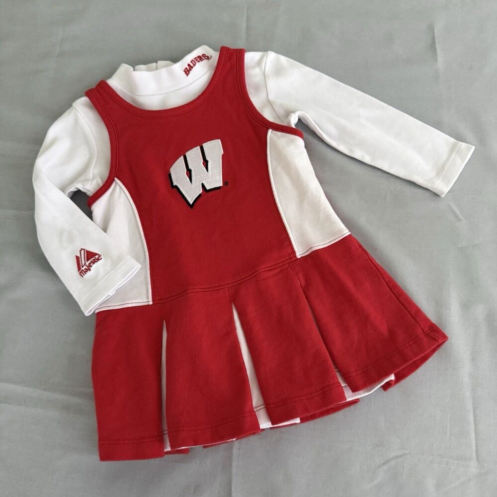 Wisconsin Badgers Baby Girl Toddler 24M Cheer 2 Piece Jumper College Embroidered